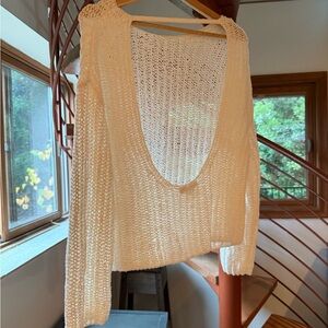 Banana Republic Cream V-Neck Sweater